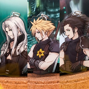 Final Fantasy VII : Cloud, Sephiroth & Zack acrylic charm keychain - 3inch (FF7R Ver)