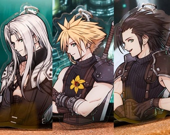 Final Fantasy VII : Cloud, Sephiroth & Zack acrylic charm keychain - 3inch (FF7R Ver)