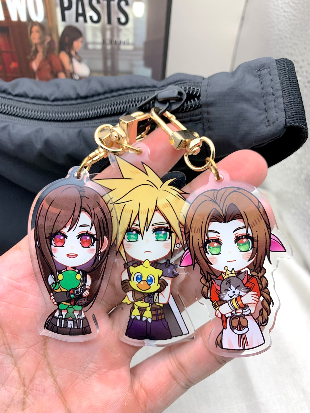 Tifa, Cloud, Aerith & Plush Acrylic Charm Keychain - 2.5inch (FF7R ...