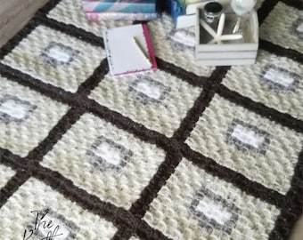 Crochet C2C Blanket Pattern | Card Catalog Lapghan | PDF instant download