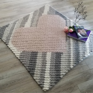 Crochet C2C Blanket Pattern | Big Heart Lapghan Pattern | PDF instant download
