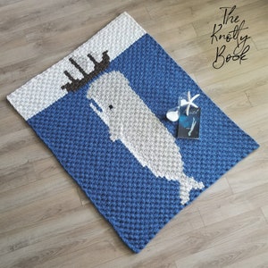 Patrón de manta de crochet C2C / Manta de Lapghan Moby Dick / Descarga instantánea en PDF