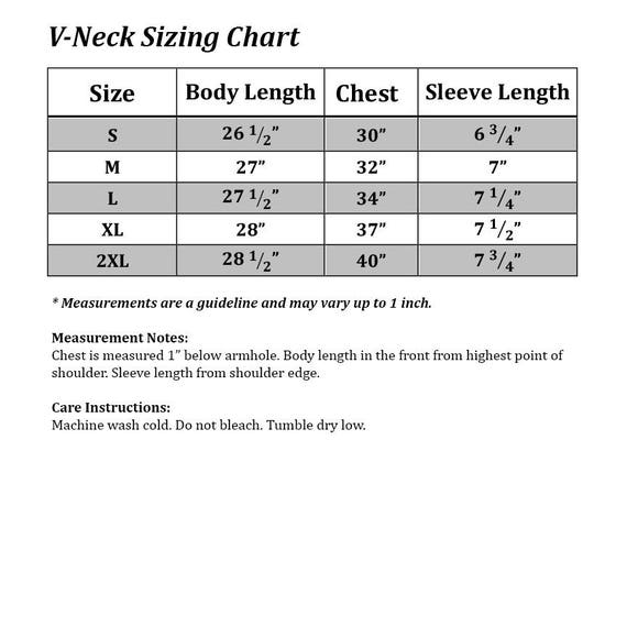 Point Zero Size Chart