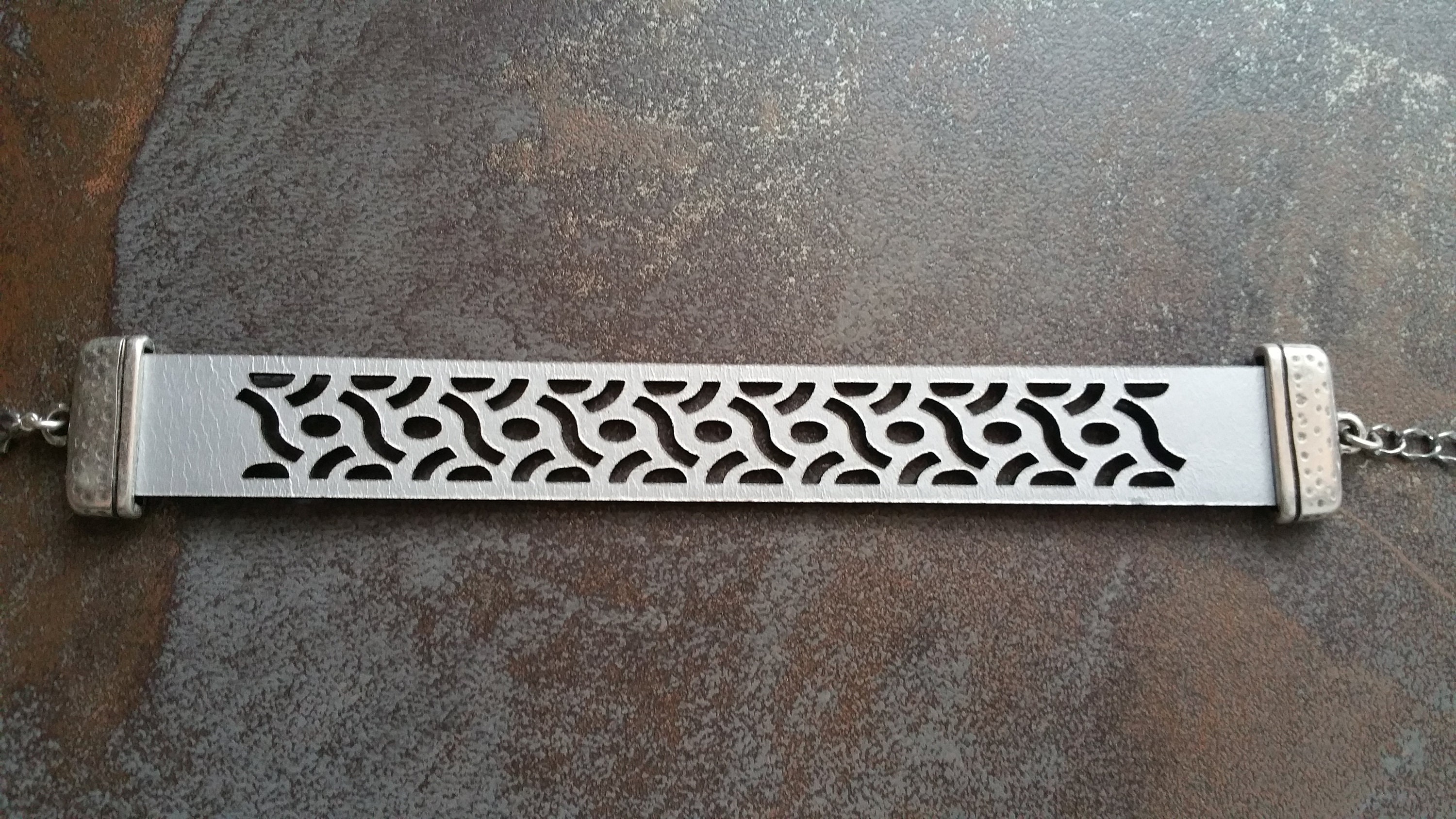 Laser Cut Leather Bracelet Etsy