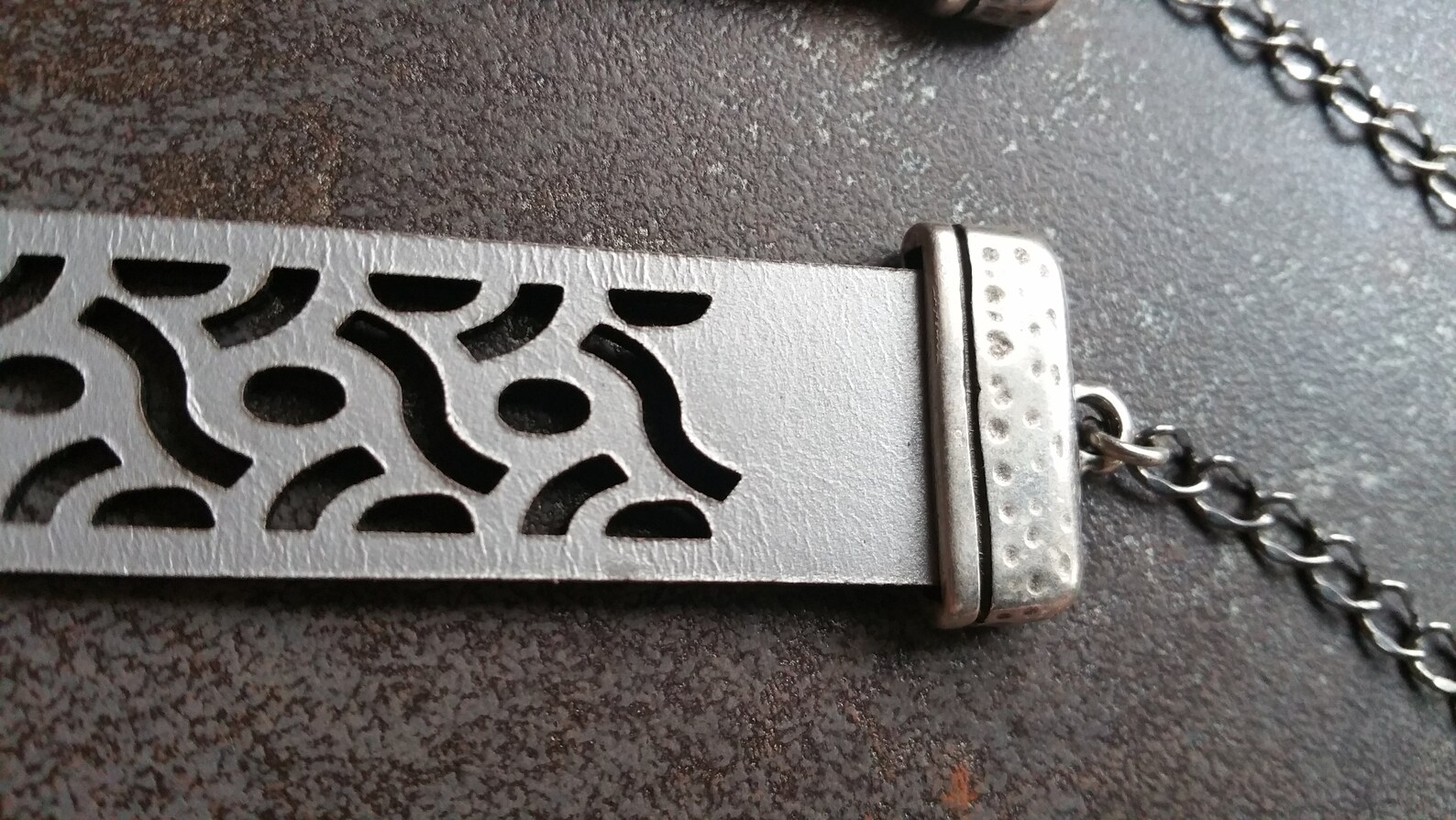 Laser Cut Leather Bracelet Etsy