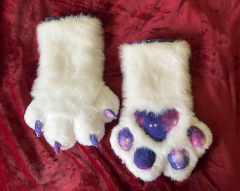 Long Puffy Galaxy Fursuit Paws | B Grade