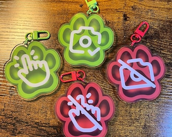 Furry Paw Consent Badge Keychains