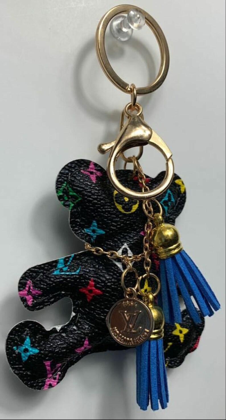 Designer Keychain LV Tassel Luxury Teddy Bear 4 Color Etsy