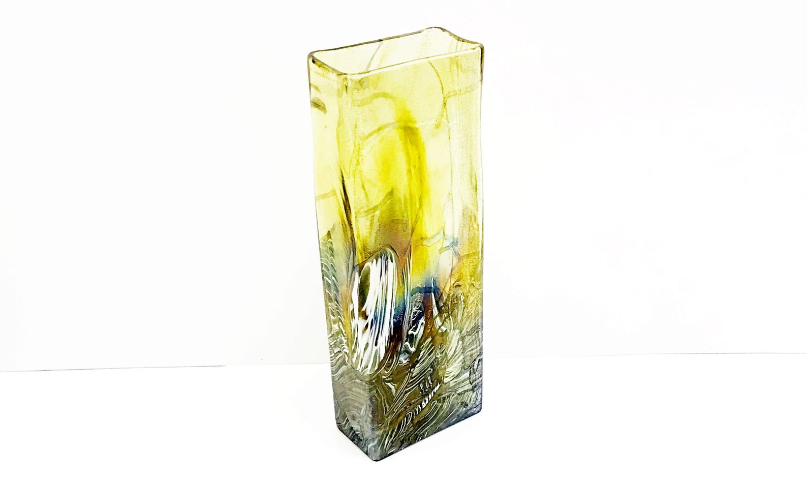 Isle of Wight studio glass Landscape vase signed Etsy