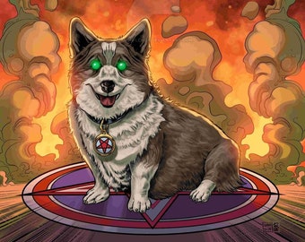 Satanic Corgi Print
