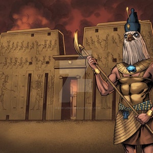 Horus at the Temple of Edfu Print