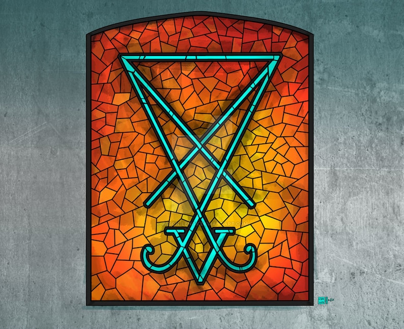 Lucifer Sigil Stained Print 11x17 | Etsy