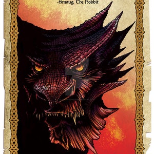Smaug the Dragon Print  11x17&quot;