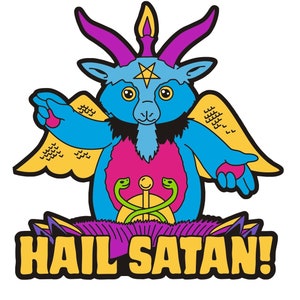 Hail Satan Baphomet Enamel Pin