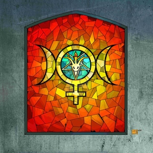 Satanism & Witchcraft Stained Glass Print 11x17&quot;