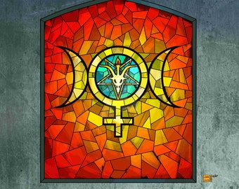 Satanism & Witchcraft Stained Glass Print 11x17"