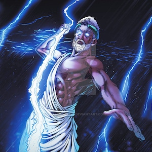 Zeus Greek God Mythology Print  11x17&quot;