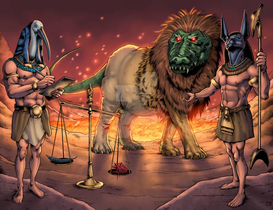 Anubis Thoth & Ammit Print - Etsy