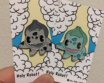 Toon Town Bulbasaur Enamel Pin - Pokemon Lapel Pins - Holy Robot