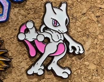 Toon Town Mewtwo Enamel Pin - Pokemon Lapel Pins - Holy Robot