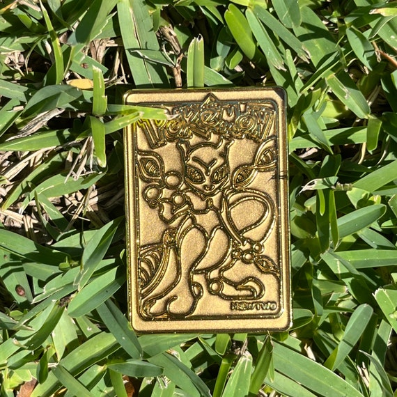 Gilded Mewtwo Pin - Pokemon Enamel Pins - 1999 BK gold plated collectible - Hat Pin - One Holy Robot