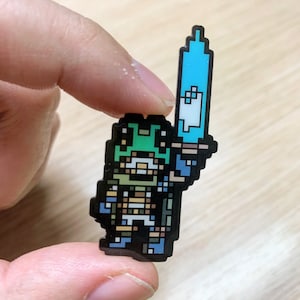 Frog wielding the Masamune - Chrono Trigger Sprite Enamel Pin - SNES 8 bit Lapel Pin - One Holy Robot