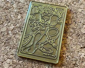 Gilded Mewtwo Pin - Pokemon Enamel Pins - 1999 BK gold plated collectible - Hat Pin - One Holy Robot Gilded Mewtwo Pin - Pokemon Enamel Pins - 1999 BK gold plated collectible - Hat Pin - One Holy Robot
