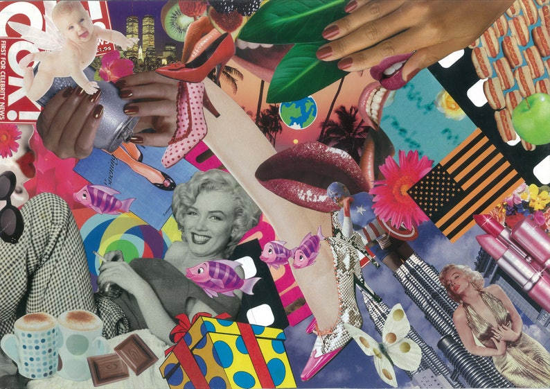 Marilyn Monroe Pop Art Collage Fine Art Digital Print. | Etsy