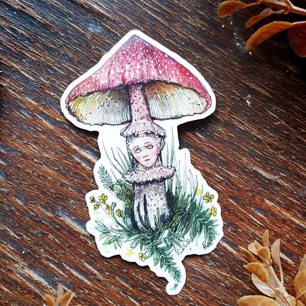 Funghi Queen Vinyl Sticker