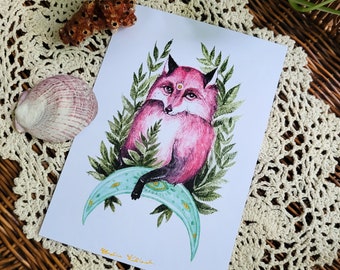 Pink Fox - a5 print