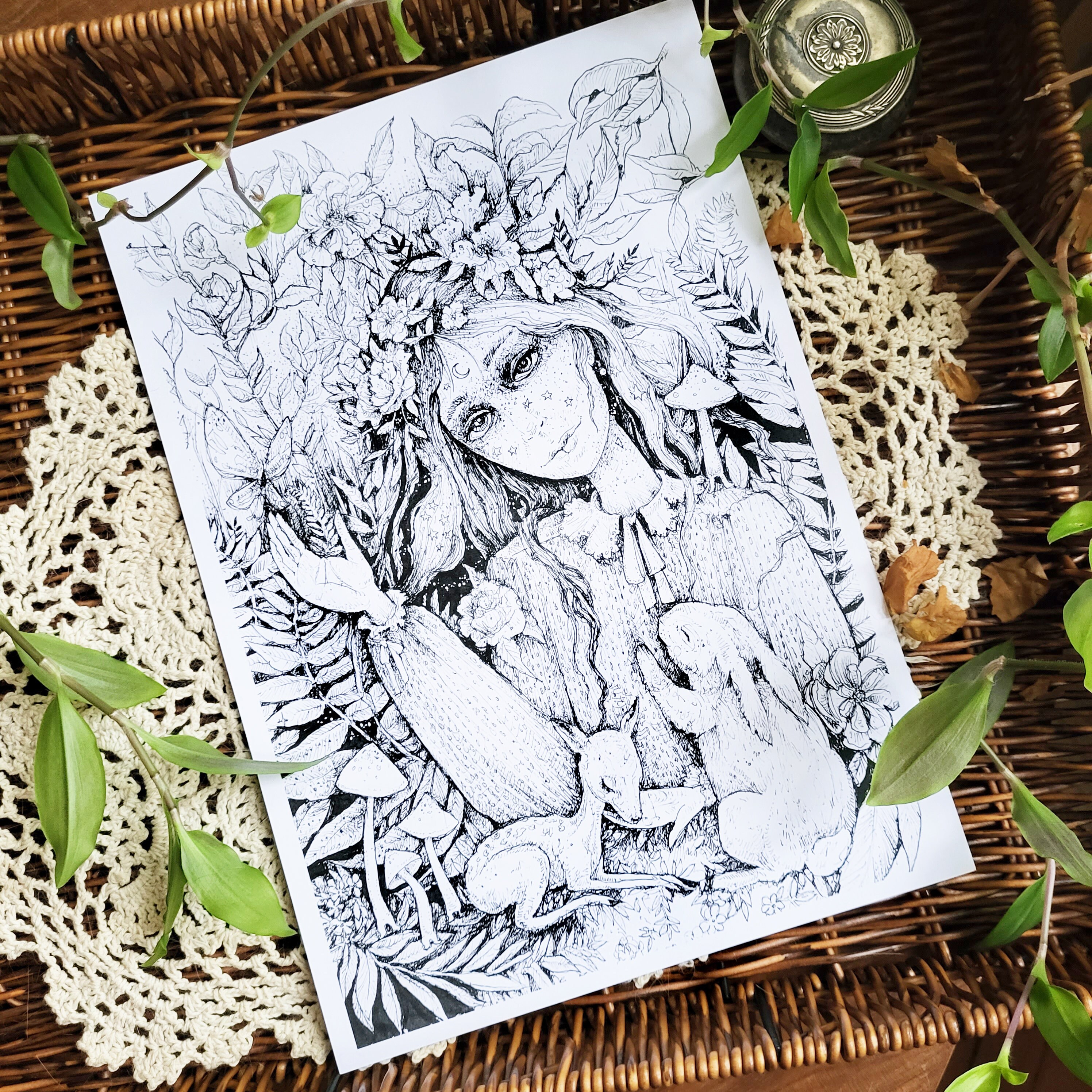 Lady Spring 1 - Digital Colouring Page - Etsy Australia