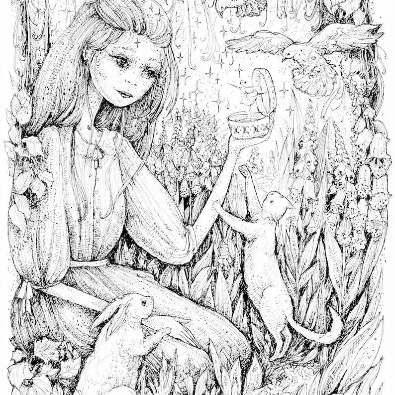 Download Escape A4 digital Coloring Page by Karolina Kubikowska | Etsy