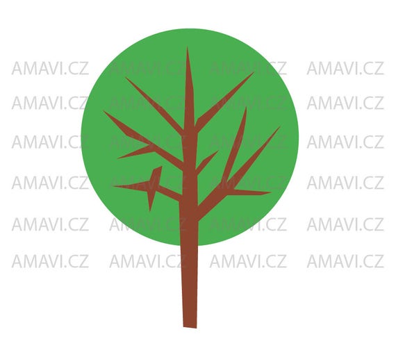 Tree With Branches Circle Animated Cartoon Svg Dxf File Etsy