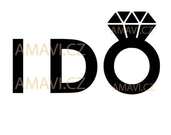 I DO with diamond ring - svg, dxf file, instant download design for cutting machines (Cricut, Silhouette)