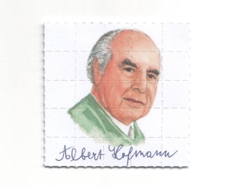 アルバート・ホフマン LSD ブロッターアート、4 x 5 x 5 cm
