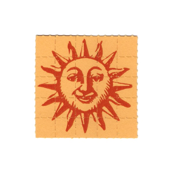 Paper Magnet Orange Sunshine LSD Blotter Art Vintage 5x5cm