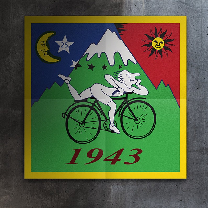 Bicycle Day 1943 Albert Hofmann LSD Hofmann's Bike Blotter Art Print Quality image 4