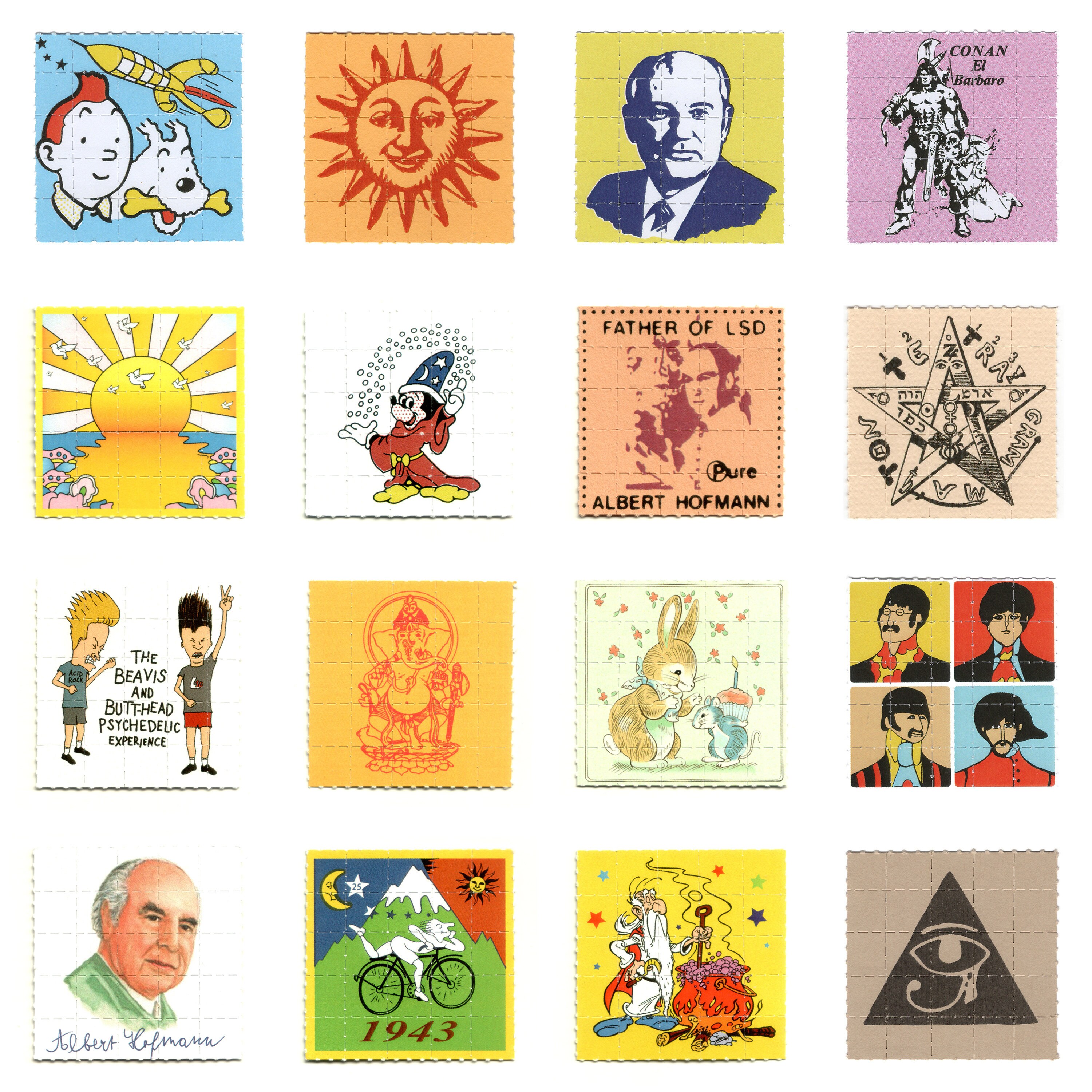 ブロッターアート  若きアルバート・ホフマン博士 スイス時代 【メルカリ便配送】 ブロッターアート アルバート・ホフマン 自転車の日 STOP WAR