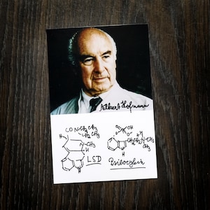 Albert Hofmann autograph repro autograph photo LSD psilocybin formula without border