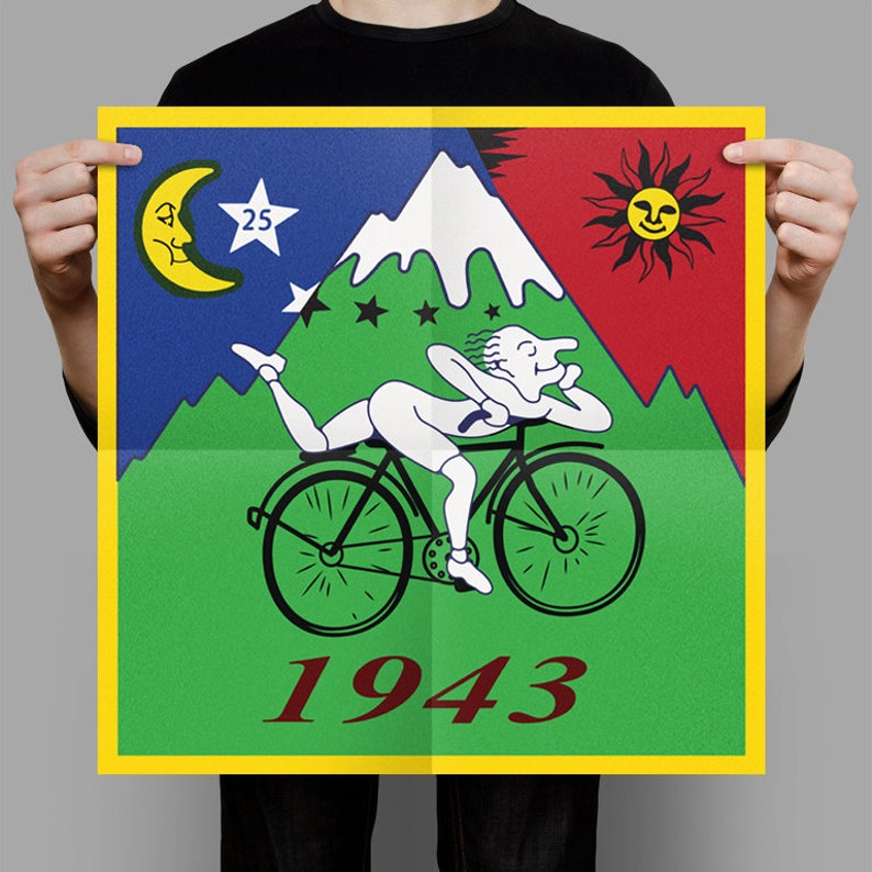 Bicycle Day 1943 Albert Hofmann LSD Hofmann's Bike Blotter Art Print Quality image 5