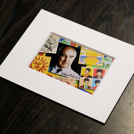 Albert Hofmann Father of LSD blotter art photo collage n1