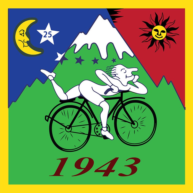 Bicycle Day 1943 Albert Hofmann LSD Hofmann's Bike Blotter Art Print Quality image 1