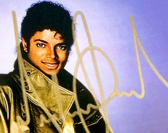 Michael Jackson gold autograph photo autograph photo