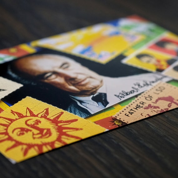 Albert Hofmann Father of LSD blotter art photo collage n1