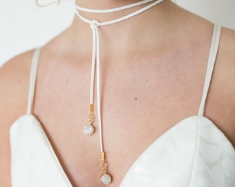 THE MODERN CHOKER: druzy crystal pendant necklace