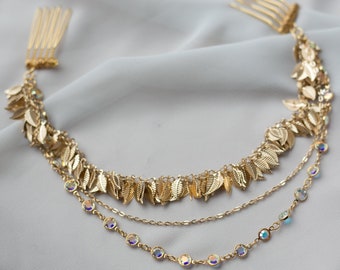 Blattgold Boho Hairchain