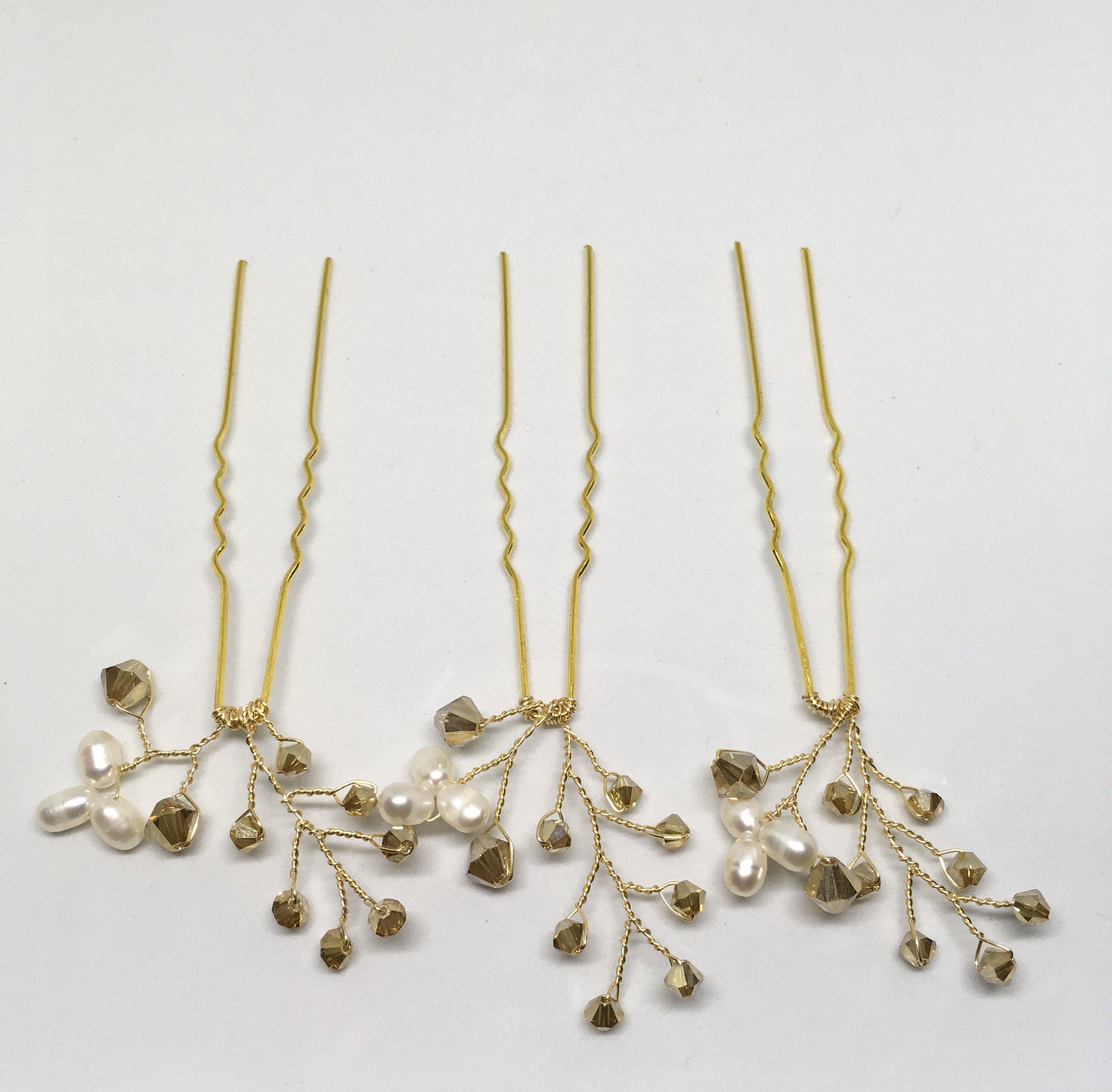 THE KNOT PIN Crystal and Pearl Decorative Hair Pins Etsy