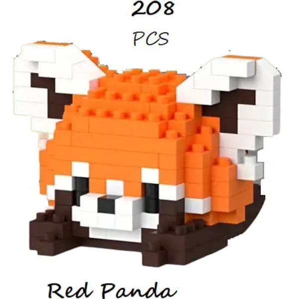 DIY mini bricks Red Panda,Building block decor,Building block ,Gift for her/him