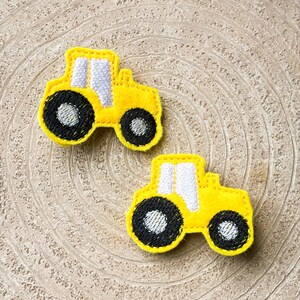 Yellow Tractor Hair Clips