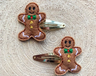 Gingerbread Man Hair Clips